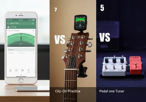 Comparison of online, clip-on, and pedal guitar tuners