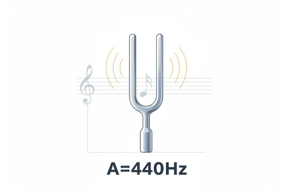 Graphic of A440 standard with tuning fork