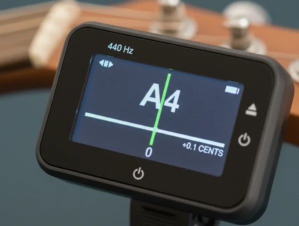 Digital tuner display showing pitch in cents
